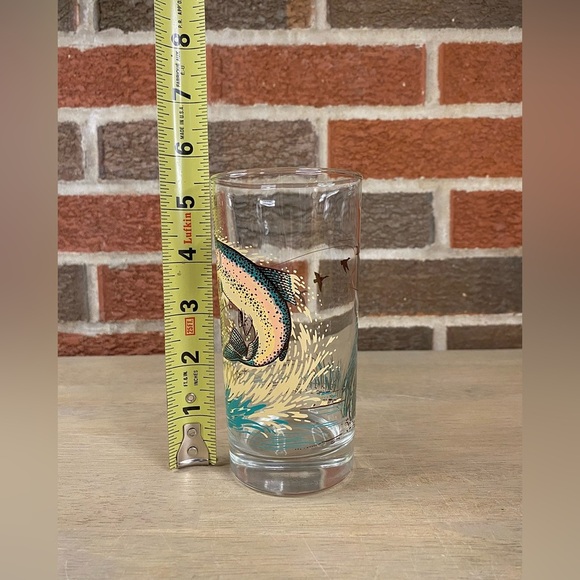 Libbey Glass Sportsman Outdoors Lake Fishing Hi Ball Glasses Tumblers Lot of 4 - Picture 5 of 8